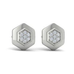 Vlora Serafina 14K Diamond Cluster Honeycomb Stud Earrings (0.18CTW) -DIAMOND JEWELRY SHOP VER60647WG