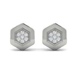 Vlora Serafina 14K Diamond Cluster Honeycomb Stud Earrings (0.18CTW) -DIAMOND JEWELRY SHOP VER60647WG A