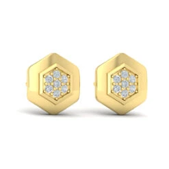 Vlora Serafina 14K Diamond Cluster Honeycomb Stud Earrings (0.18CTW) -DIAMOND JEWELRY SHOP VER60647YG
