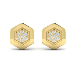 Vlora Serafina 14K Diamond Cluster Honeycomb Stud Earrings (0.18CTW) -DIAMOND JEWELRY SHOP VER60647YG A