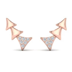 Vlora Miravel 14K Diamond And Multi Trinity Ear Climber (0.1CTW)
