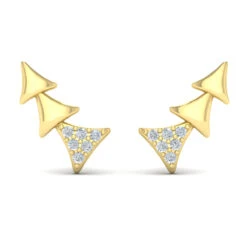 Vlora Miravel 14K Diamond And Multi Trinity Ear Climber (0.1CTW) -DIAMOND JEWELRY SHOP VER60766YG A