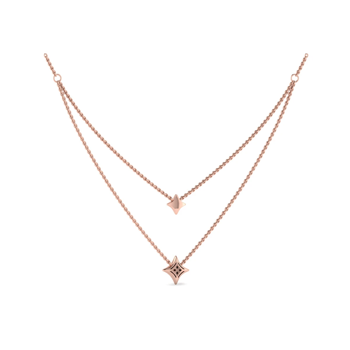 Vlora Estrella 14K Two Row Diamond Vlora Star Pendant Necklace (0.33CTW) 4 Vlora Estrella 14K Two Row Diamond Vlora Star Pendant Necklace (0.33CTW) - Image 2