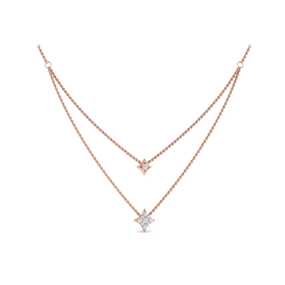 Vlora Estrella 14K Two Row Diamond Vlora Star Pendant Necklace (0.33CTW) 5 Vlora Estrella 14K Two Row Diamond Vlora Star Pendant Necklace (0.33CTW) - Image 3