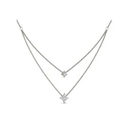 Vlora Estrella 14K Two Row Diamond Vlora Star Pendant Necklace (0.33CTW) 16 Vlora Estrella 14K Two Row Diamond Vlora Star Pendant Necklace (0.33CTW) -DIAMOND JEWELRY SHOP VN60230WG