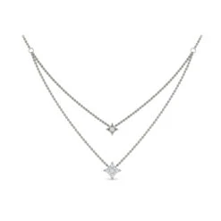 Vlora Estrella 14K Two Row Diamond Vlora Star Pendant Necklace (0.33CTW) 14 Vlora Estrella 14K Two Row Diamond Vlora Star Pendant Necklace (0.33CTW) -DIAMOND JEWELRY SHOP VN60230WG A