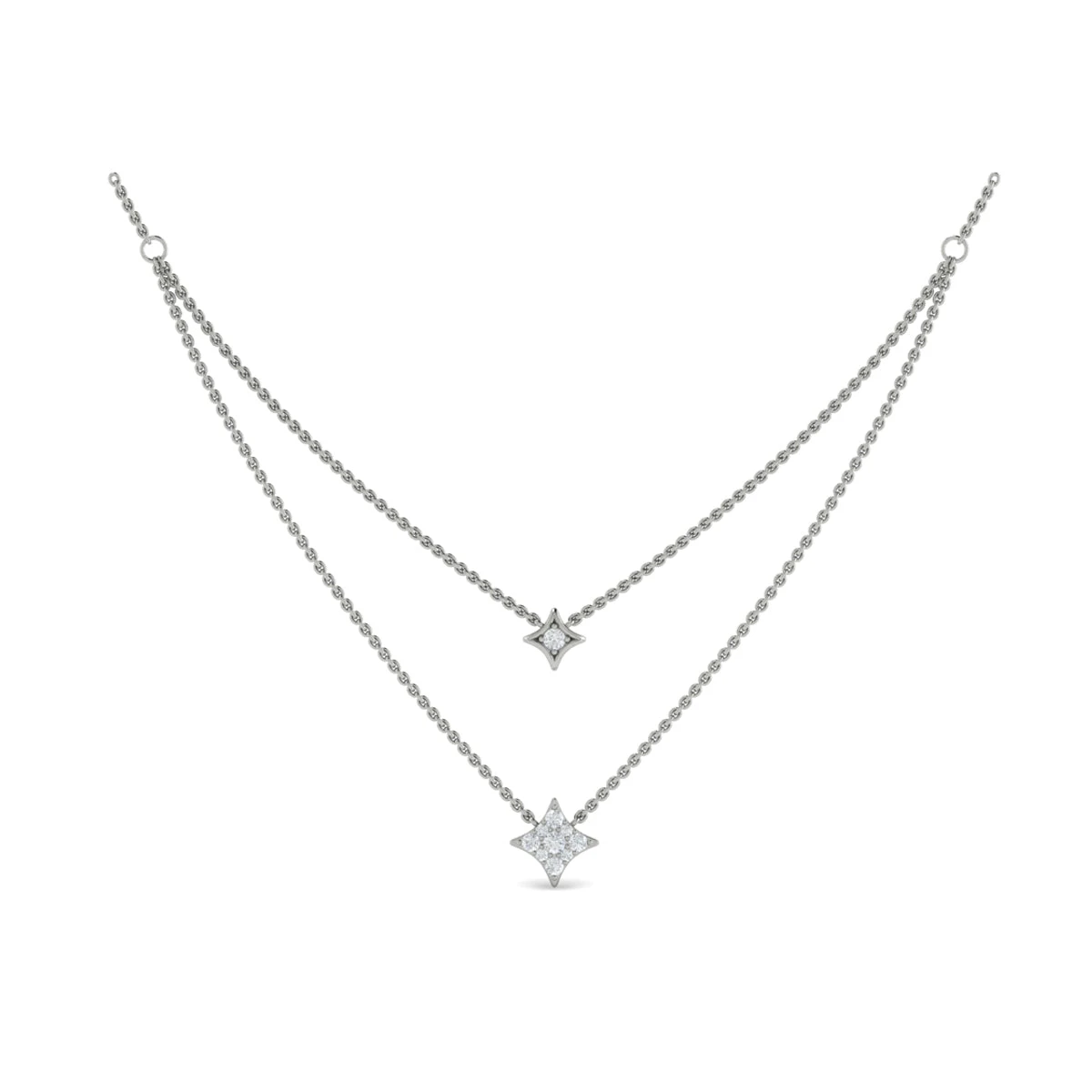 Vlora Estrella 14K Two Row Diamond Vlora Star Pendant Necklace (0.33CTW) 6 Vlora Estrella 14K Two Row Diamond Vlora Star Pendant Necklace (0.33CTW) - Image 4