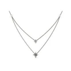 Vlora Estrella 14K Two Row Diamond Vlora Star Pendant Necklace (0.33CTW) 15 Vlora Estrella 14K Two Row Diamond Vlora Star Pendant Necklace (0.33CTW) -DIAMOND JEWELRY SHOP VN60230WG B