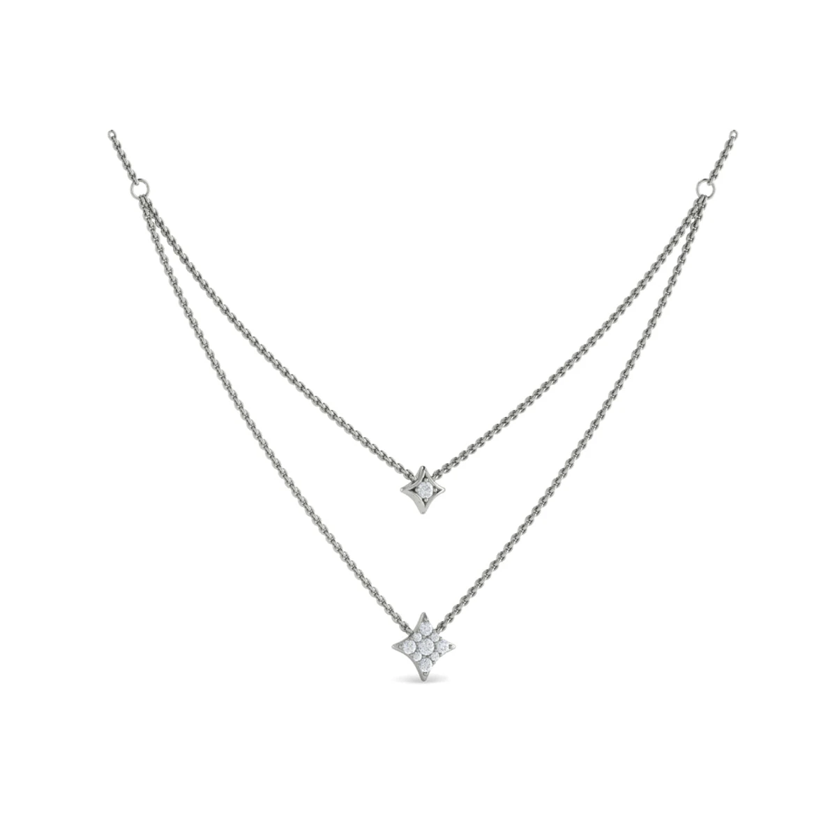 Vlora Estrella 14K Two Row Diamond Vlora Star Pendant Necklace (0.33CTW) 8 Vlora Estrella 14K Two Row Diamond Vlora Star Pendant Necklace (0.33CTW) - Image 6