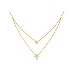 Vlora Estrella 14K Two Row Diamond Vlora Star Pendant Necklace (0.33CTW) 19 Vlora Estrella 14K Two Row Diamond Vlora Star Pendant Necklace (0.33CTW) -DIAMOND JEWELRY SHOP VN60230YG