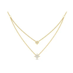 Vlora Estrella 14K Two Row Diamond Vlora Star Pendant Necklace (0.33CTW) 17 Vlora Estrella 14K Two Row Diamond Vlora Star Pendant Necklace (0.33CTW) -DIAMOND JEWELRY SHOP VN60230YG A