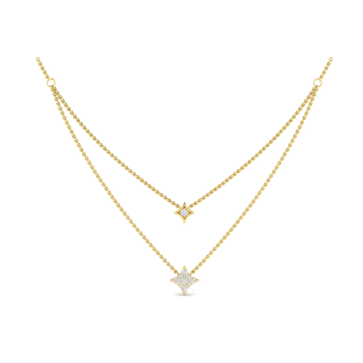 Vlora Estrella 14K Two Row Diamond Vlora Star Pendant Necklace (0.33CTW) 9 Vlora Estrella 14K Two Row Diamond Vlora Star Pendant Necklace (0.33CTW) - Image 7