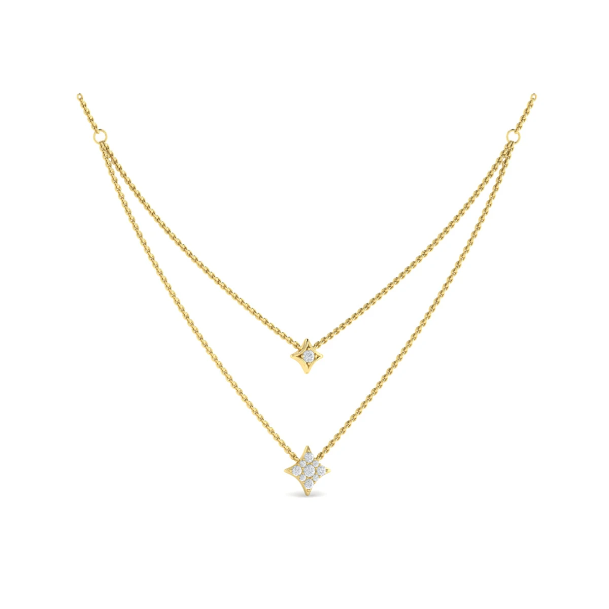 Vlora Estrella 14K Two Row Diamond Vlora Star Pendant Necklace (0.33CTW) 11 Vlora Estrella 14K Two Row Diamond Vlora Star Pendant Necklace (0.33CTW) - Image 9