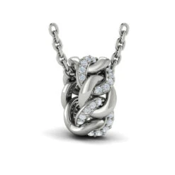Vlora Reina 14K Channel Set Link With Diamonds Pendant Necklace (0.13CTW) 16 Vlora Reina 14K Channel Set Link With Diamonds Pendant Necklace (0.13CTW) -DIAMOND JEWELRY SHOP VP60697WG