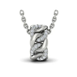Vlora Reina 14K Channel Set Link With Diamonds Pendant Necklace (0.13CTW) 14 Vlora Reina 14K Channel Set Link With Diamonds Pendant Necklace (0.13CTW) -DIAMOND JEWELRY SHOP VP60697WG A