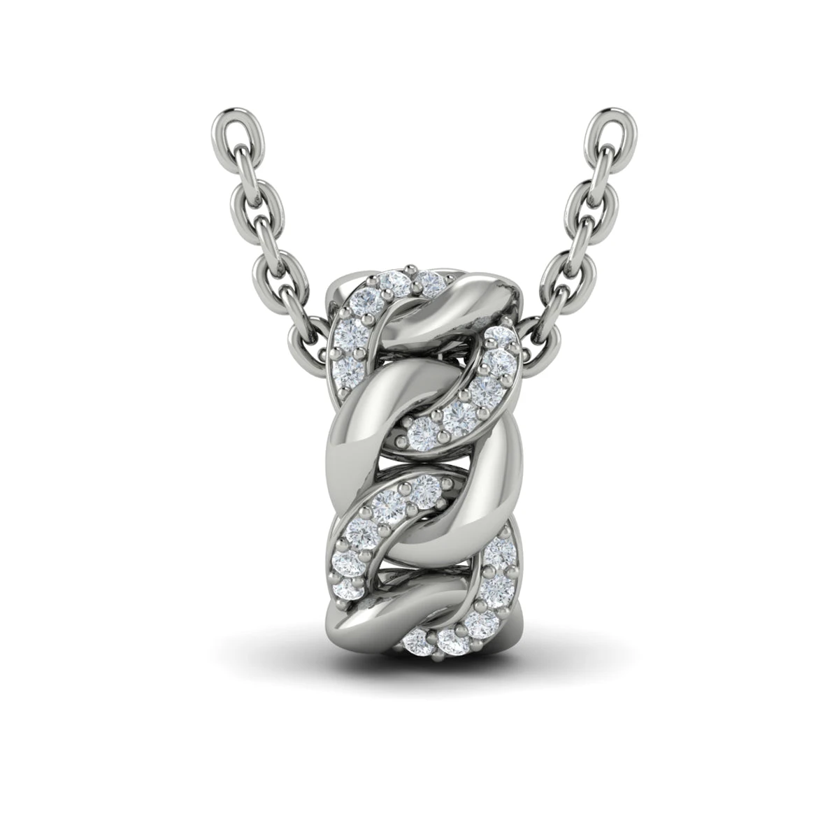 Vlora Reina 14K Channel Set Link With Diamonds Pendant Necklace (0.13CTW) 6 Vlora Reina 14K Channel Set Link With Diamonds Pendant Necklace (0.13CTW) - Image 4