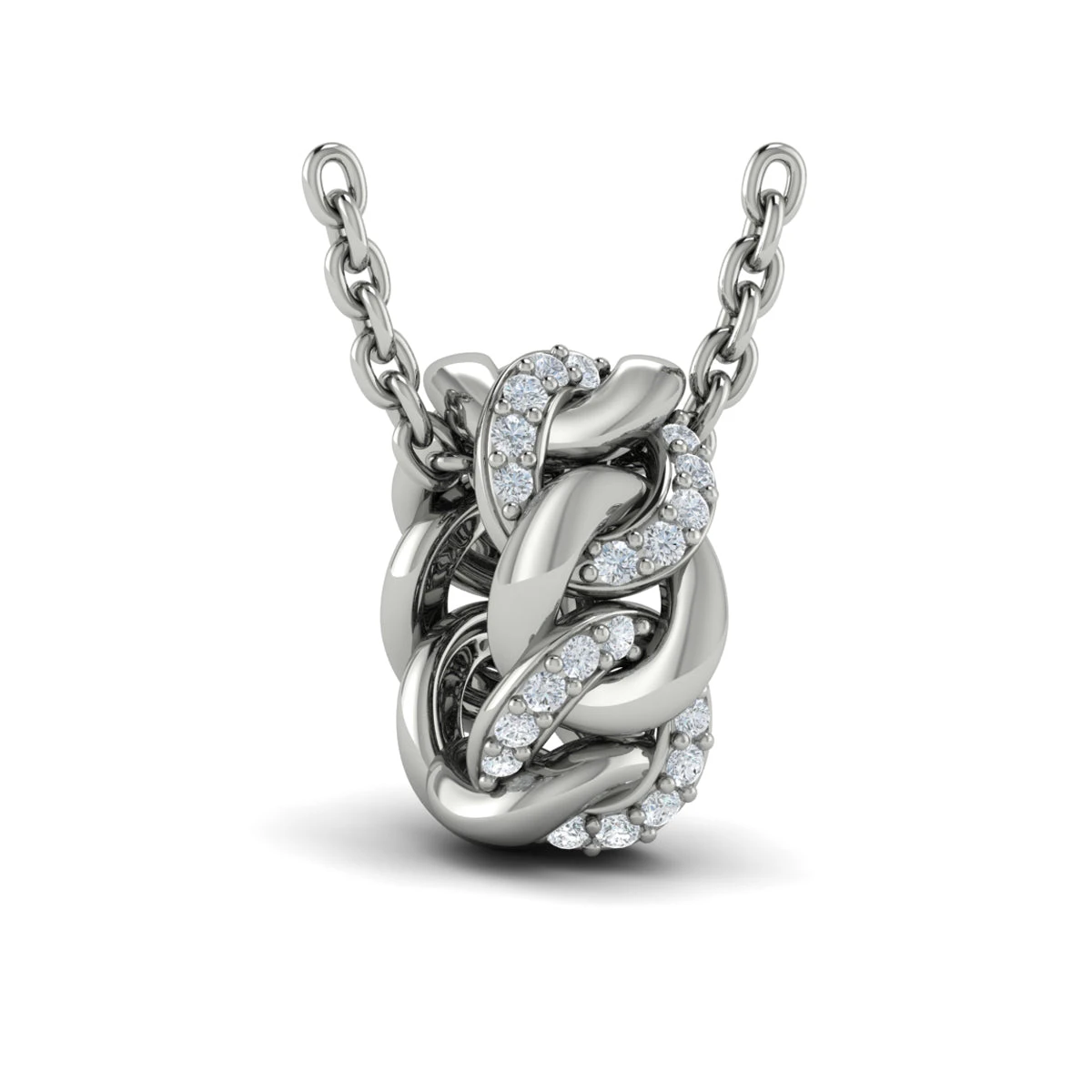 Vlora Reina 14K Channel Set Link With Diamonds Pendant Necklace (0.13CTW) 8 Vlora Reina 14K Channel Set Link With Diamonds Pendant Necklace (0.13CTW) - Image 6