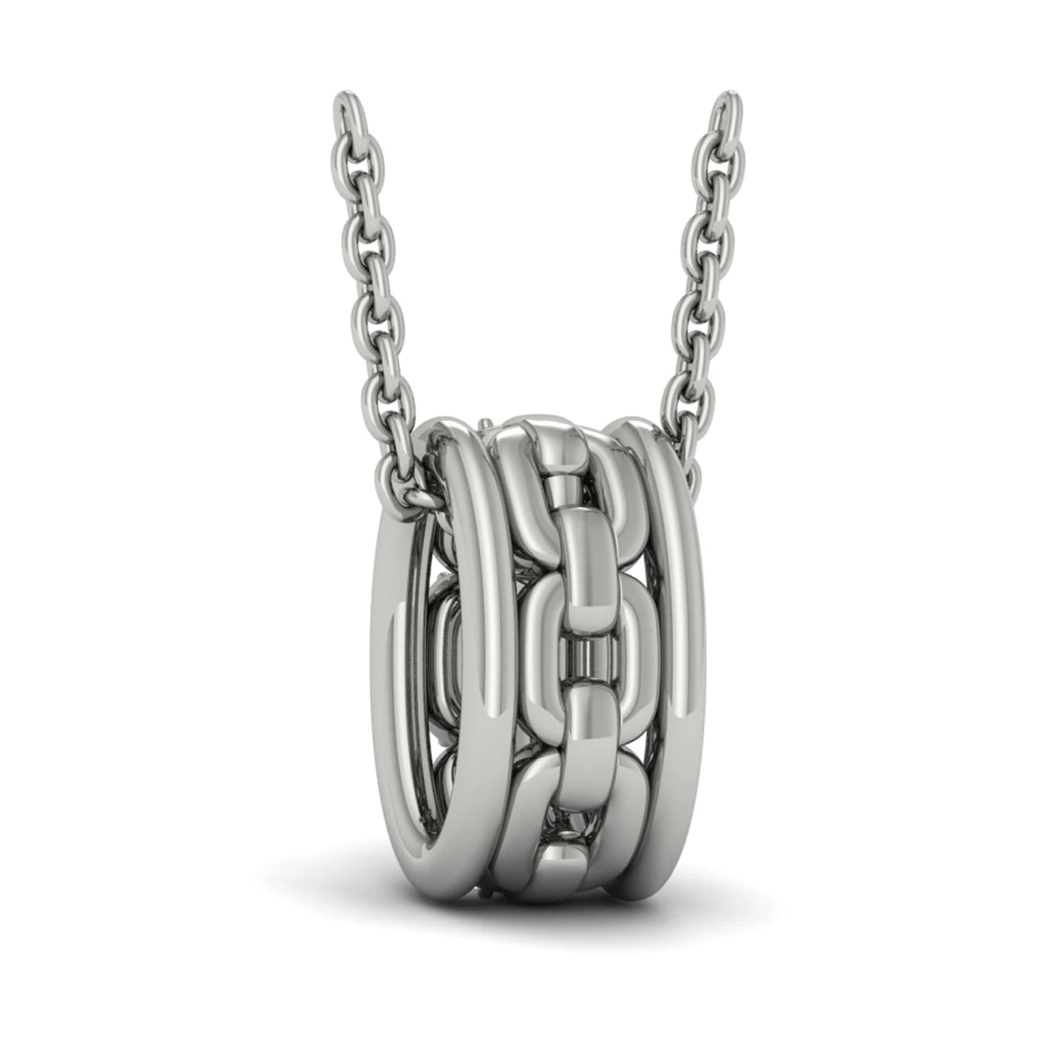 Vlora Reina 14K Reverse Channel Set Link With Diamonds Pendant Necklace (0.1CTW) 7 Vlora Reina 14K Reverse Channel Set Link With Diamonds Pendant Necklace (0.1CTW) - Image 5