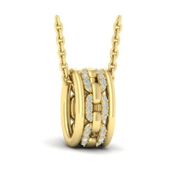 Vlora Reina 14K Reverse Channel Set Link With Diamonds Pendant Necklace (0.1CTW) 19 Vlora Reina 14K Reverse Channel Set Link With Diamonds Pendant Necklace (0.1CTW) -DIAMOND JEWELRY SHOP VP60749YG
