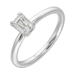 14K White Semi Mount For Emerald Center