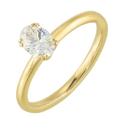 14Kt Yellow Semi Mount For Oval Center