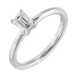 14Kt White Semi Mount 1/20Ctw For Emerald Center