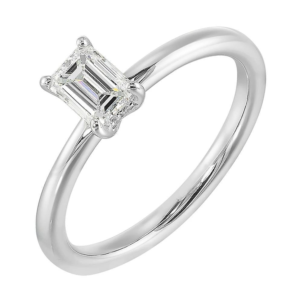 14Kt White Semi Mount 1/20Ctw For Emerald Center 3 14Kt White Semi Mount 1/20Ctw For Emerald Center