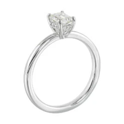 14Kt White Semi Mount 1/20Ctw For Emerald Center 7 14Kt White Semi Mount 1/20Ctw For Emerald Center -DIAMOND JEWELRY SHOP W1370EN050SM 4WB Side