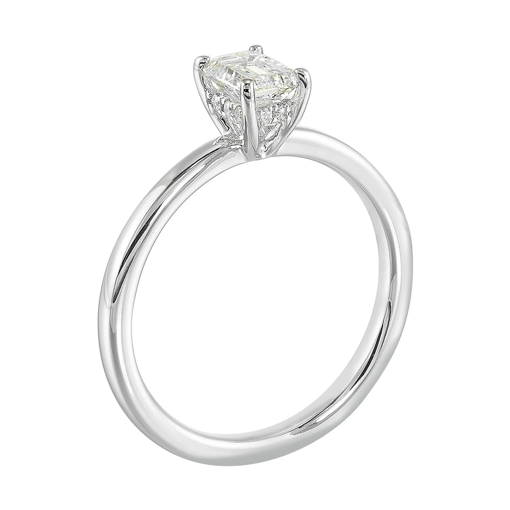 14Kt White Semi Mount 1/20Ctw For Emerald Center 5 14Kt White Semi Mount 1/20Ctw For Emerald Center - Image 3