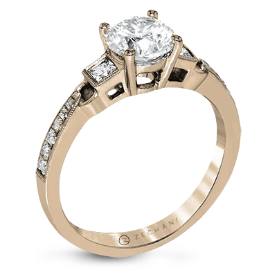 Zeghani Three Stone Trinity Engagement Ring Setting 4 Zeghani Three Stone Trinity Engagement Ring Setting - Image 2