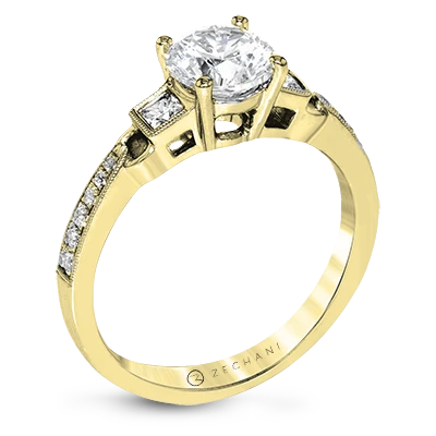 Zeghani Three Stone Trinity Engagement Ring Setting 5 Zeghani Three Stone Trinity Engagement Ring Setting - Image 3