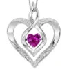Silver Diamond & Created Pink Tourmaline Pendant 2 Silver Diamond & Created Pink Tourmaline Pendant -DIAMOND JEWELRY SHOP Z ROL1165PT 4