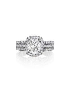 Henri Daussi Cushion Collection Diamond Ring Setting (0.60 CTW)