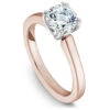 Noam Carver Rose Gold Solitaire Engagement Ring Setting With White Gold Double Prongs -DIAMOND JEWELRY SHOP b001 02rwa standing