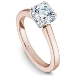 Noam Carver Rose Gold Solitaire Engagement Ring Setting With White Gold Double Prongs