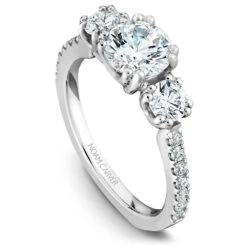 Noam Carver White Gold 3-Stone Diamond Engagement Ring Setting (0.73 CTW)