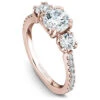 Noam Carver Rose Gold 3-Stone Diamond Engagement Ring Setting (0.73 CTW) -DIAMOND JEWELRY SHOP b001 05ra standing