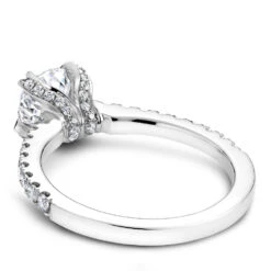Noam Carver White Gold Diamond Solitaire Engagement Ring Setting With Diamond Centerpiece (0.41 CTW) -DIAMOND JEWELRY SHOP b002 01a back