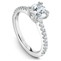 Noam Carver White Gold Diamond Solitaire Engagement Ring Setting With Diamond Centerpiece (0.41 CTW)