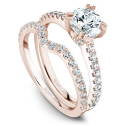 Noam Carver Rose Gold Diamond Solitaire Engagement Ring Setting (0.41 CTW) -DIAMOND JEWELRY SHOP b002 01rab