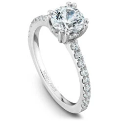Noam Carver White Gold Double Prong Diamond Solitaire Engagement Ring Setting (0.33 CTW)