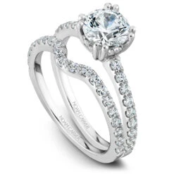 Noam Carver White Gold Double Prong Diamond Solitaire Engagement Ring Setting (0.33 CTW) -DIAMOND JEWELRY SHOP b004 01ab