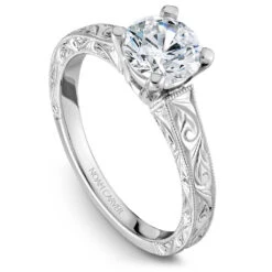Noam Carver White Gold Carved Shank Engagement Ring Setting