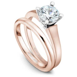 Noam Carver Rose Gold Engagement Ring Setting With White Gold Prongs -DIAMOND JEWELRY SHOP b006 03rwab