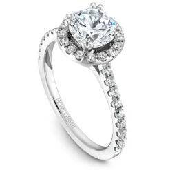 Noam Carver White Gold Diamond Engagement Ring Setting With Halo (0.50 CTW)