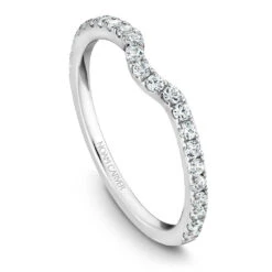 Noam Carver White Gold Diamond Engagement Ring Setting With Halo (0.50 CTW) -DIAMOND JEWELRY SHOP b007 01b