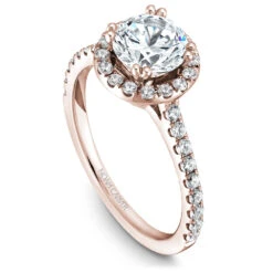 Noam Carver Rose Gold Diamond Engagement Ring Setting With Halo (0.50 CTW)