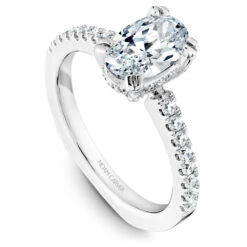 Noam Carver White Gold Diamond Engagement Ring Setting With Oval Center Stone (0.42 CTW)