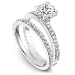 Noam Carver White Gold Channel Set Diamond Engagement Ring Setting (0.22 CTW) -DIAMOND JEWELRY SHOP b012 01ab
