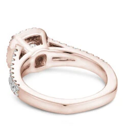 Noam Carver Rose Gold Split Shank Diamond Engagement Ring Setting With Halo (0.50 CTW) -DIAMOND JEWELRY SHOP b015 01ra back
